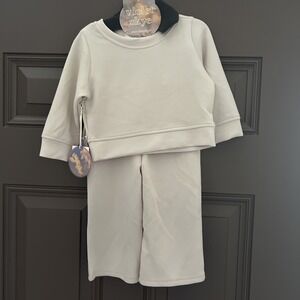 Violet Skye 3T Toddler Lounge Travel Set – Sweatshirt & Joggers Neutral‎ Beige
